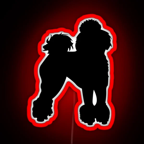 Black Poodle RGB Neon Sign