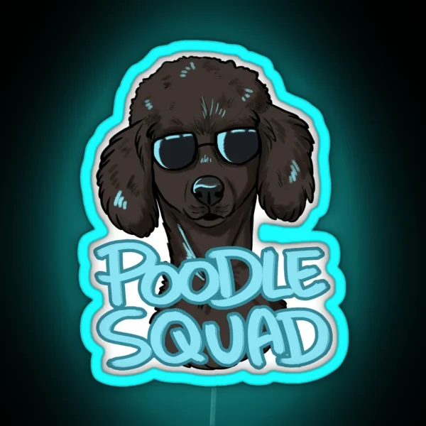 BLACK POODLE SQUAD In Blue RGB Neon Sign