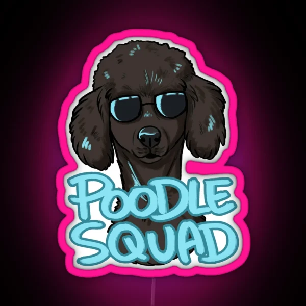 BLACK POODLE SQUAD In Blue RGB Neon Sign