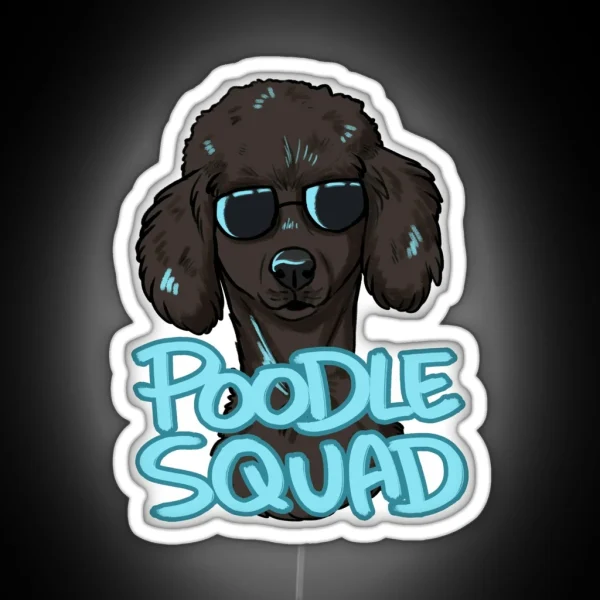 BLACK POODLE SQUAD In Blue RGB Neon Sign