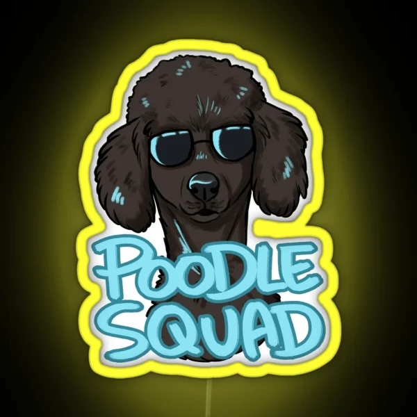 BLACK POODLE SQUAD In Blue RGB Neon Sign