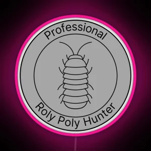 Black Professional Roly Poly Hunter Badge RGB Neon Sign