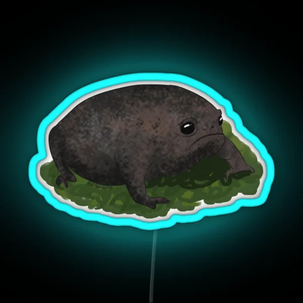 Black Rain Frog Led Frog Spotting Grumpy Toad RGB Neon Sign