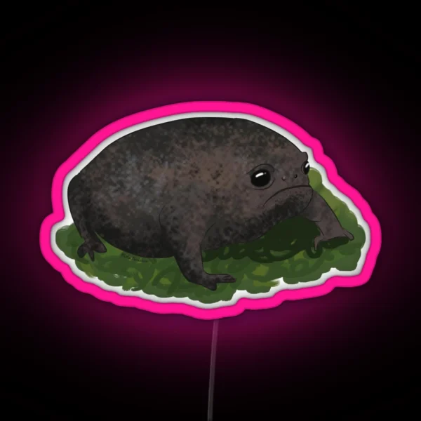 Black Rain Frog Led Frog Spotting Grumpy Toad RGB Neon Sign