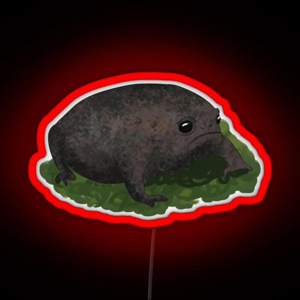 Black Rain Frog Led Frog Spotting Grumpy Toad RGB Neon Sign