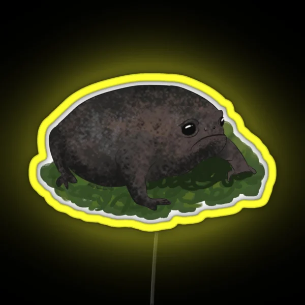 Black Rain Frog Led Frog Spotting Grumpy Toad RGB Neon Sign