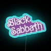 Black Sabbath Purple Neon Sign Illuminated Rock Music Decor Wall Art