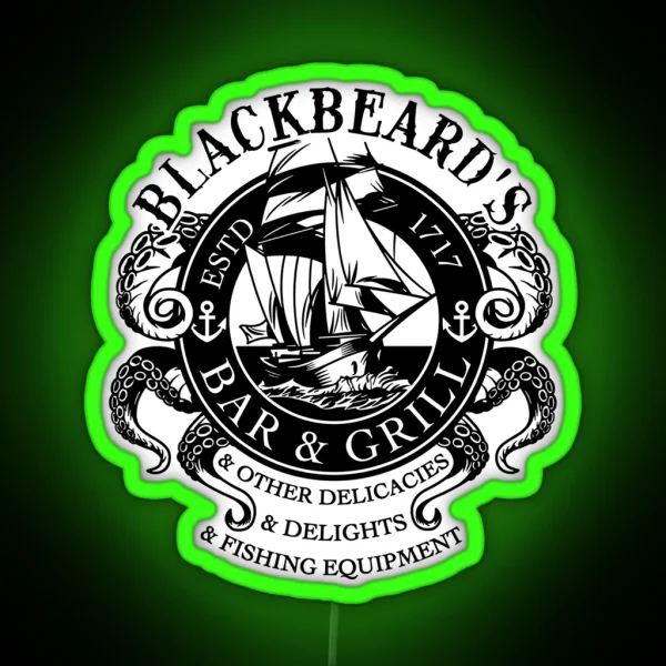 Blackbeard S Bar And Grill Other Delicacies And Deligh RGB Neon Sign