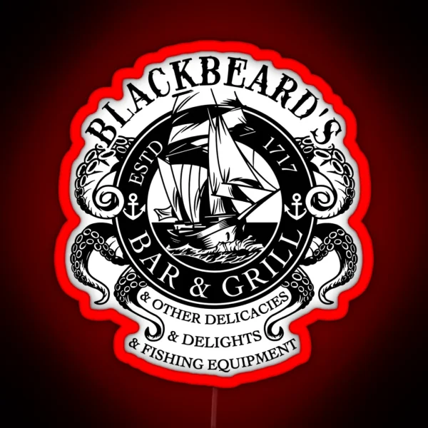 Blackbeard S Bar And Grill Other Delicacies And Deligh RGB Neon Sign