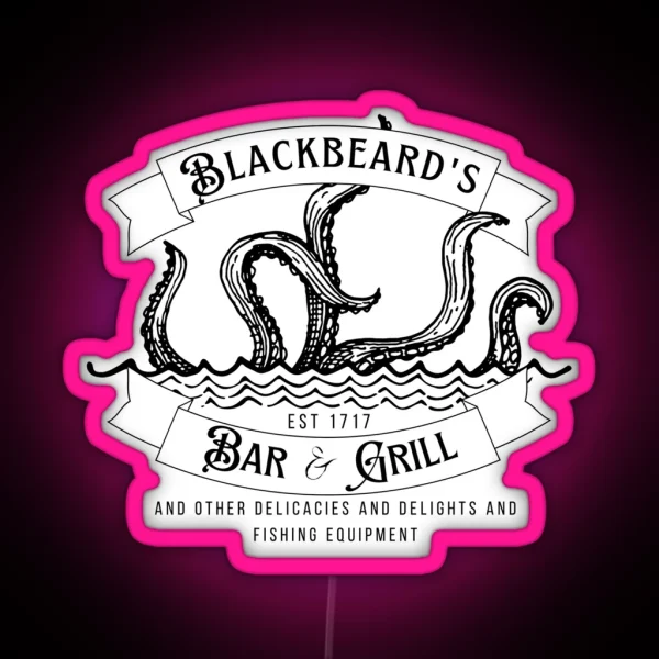 Blackbeard S Bar And Grill RGB Neon Sign