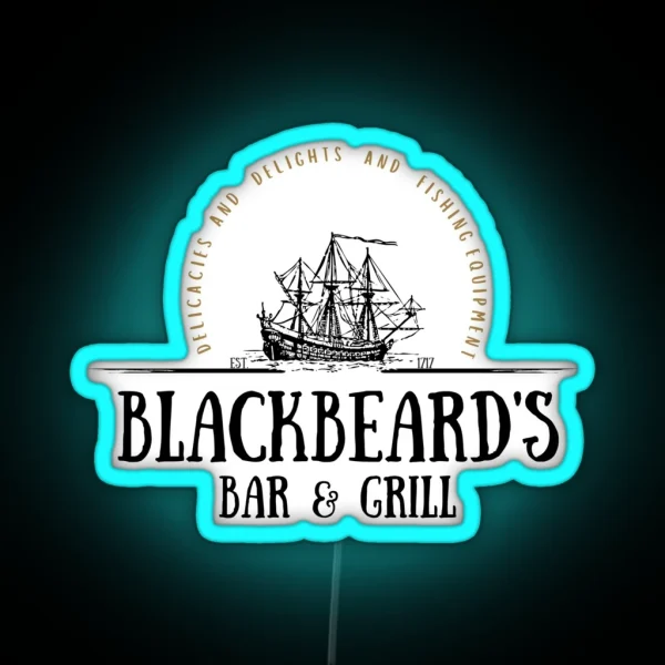 Blackbeard S Bar And Grill RGB Neon Sign