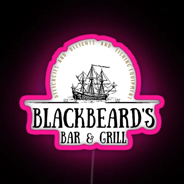 Blackbeard S Bar And Grill RGB Neon Sign