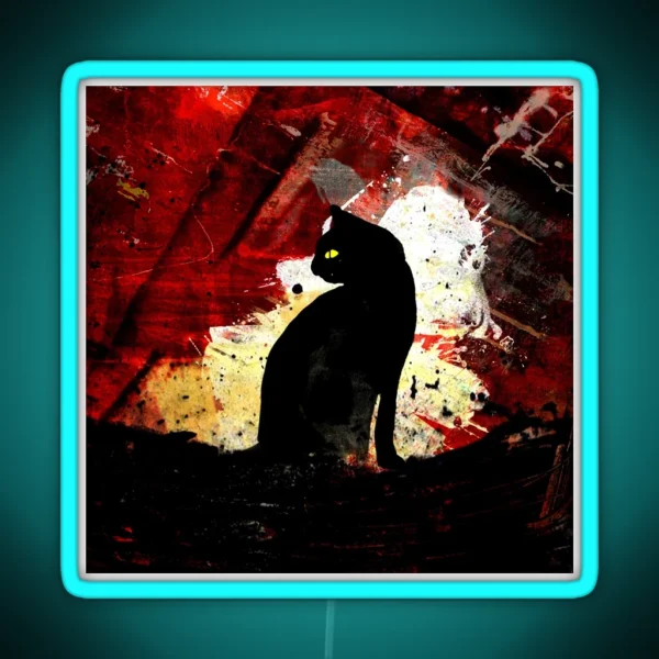 Blackcat Nocturnal Feline Mystique RGB Neon Sign
