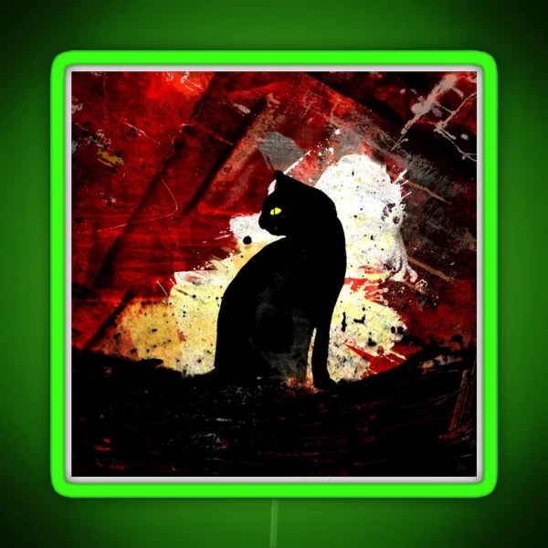 Blackcat Nocturnal Feline Mystique RGB Neon Sign