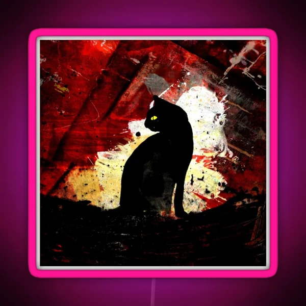 Blackcat Nocturnal Feline Mystique RGB Neon Sign