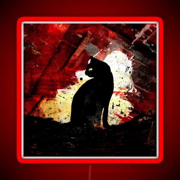 Blackcat Nocturnal Feline Mystique RGB Neon Sign