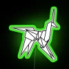 Blade Runner inspired origami unicorn art neon LED RGB lighting