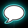 Neon Speech Bubble Sign with Empty Dialogue Box Illuminated Design