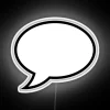 Vibrant empty speech bubble with RGB neon glow effect inside.