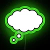RGB Neon Sign Displaying Silhouetted Person with Thought Process Illuminated