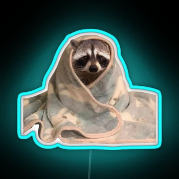 Blanket Racoon RGB Neon Sign