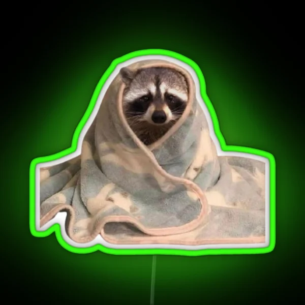 Blanket Racoon RGB Neon Sign