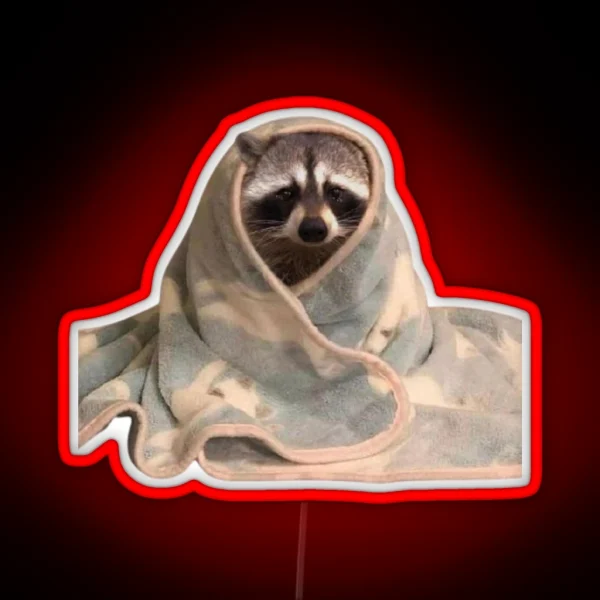 Blanket Racoon RGB Neon Sign