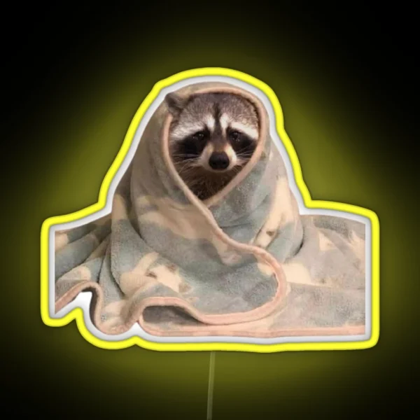 Blanket Racoon RGB Neon Sign
