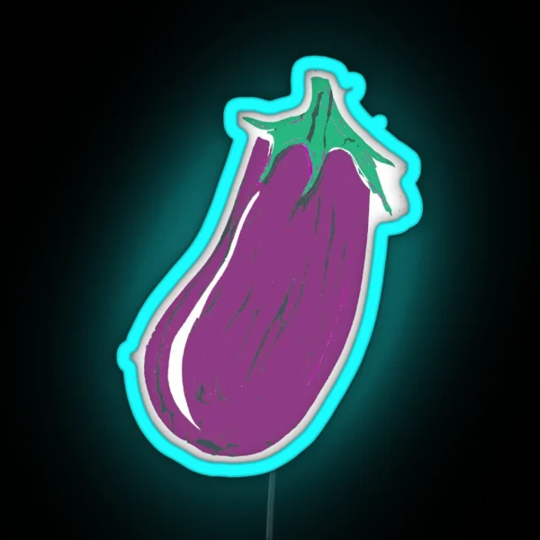 Block Print Aubergine RGB Neon Sign