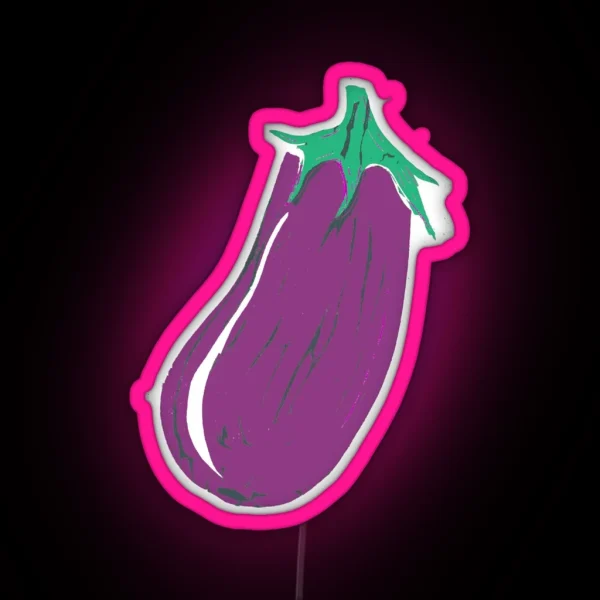 Block Print Aubergine RGB Neon Sign