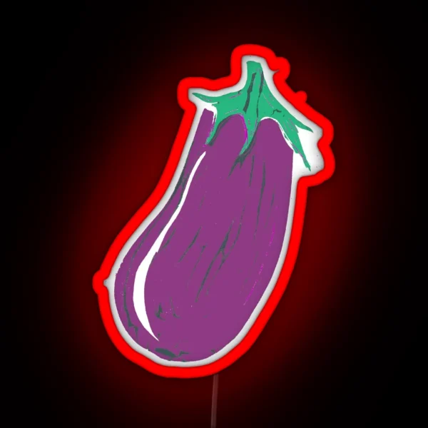 Block Print Aubergine RGB Neon Sign