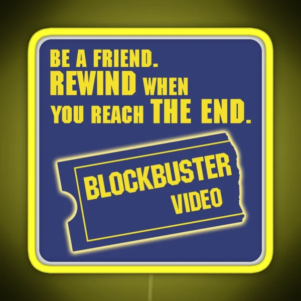 Blockbuster Video Merchandise RGB Neon Sign