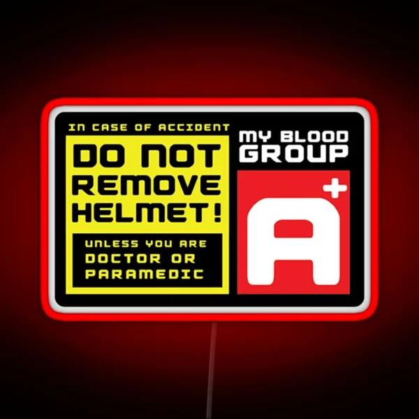 Blood Group A A Positive Helmet Led RGB Neon Sign