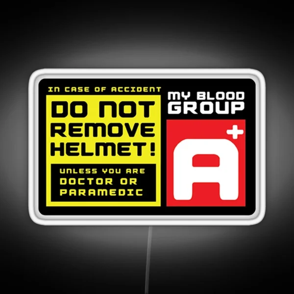 Blood Group A A Positive Helmet Led RGB Neon Sign