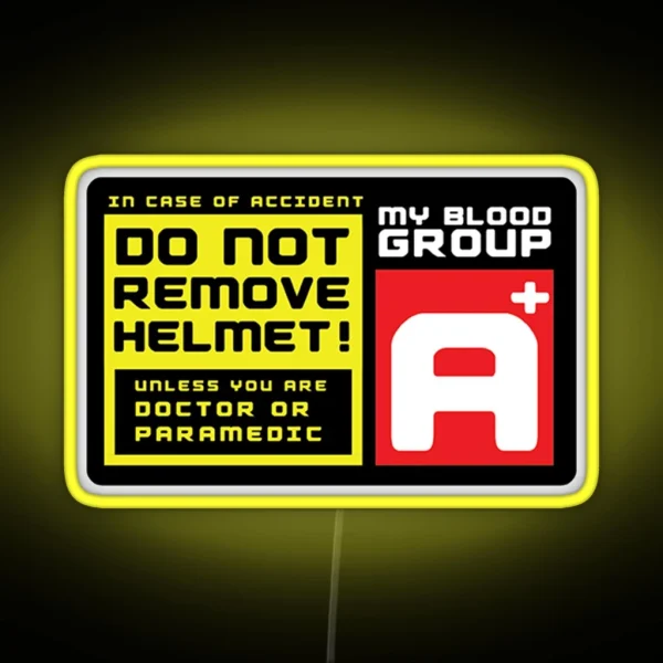 Blood Group A A Positive Helmet Led RGB Neon Sign