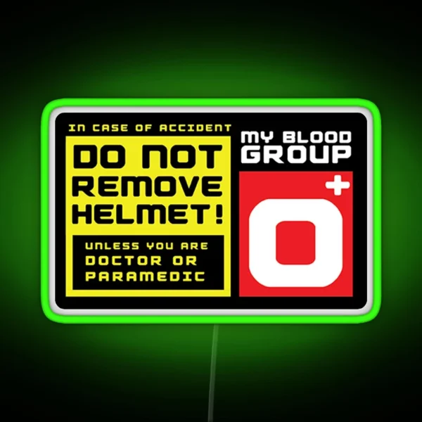Blood Group O O Positive Helmet Led RGB Neon Sign