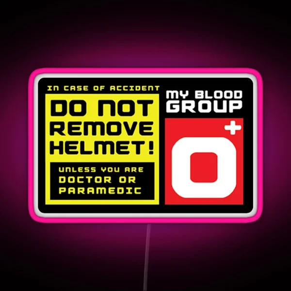 Blood Group O O Positive Helmet Led RGB Neon Sign