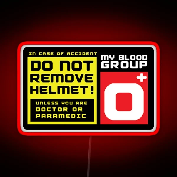 Blood Group O O Positive Helmet Led RGB Neon Sign