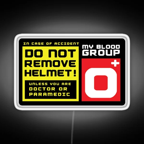 Blood Group O O Positive Helmet Led RGB Neon Sign