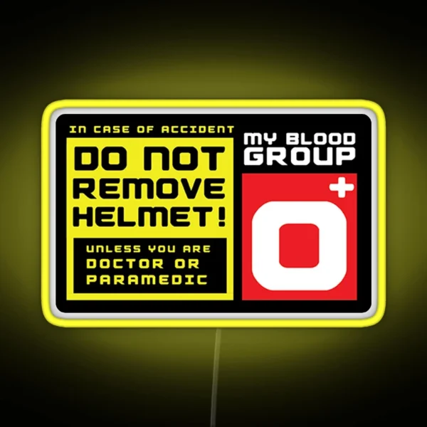 Blood Group O O Positive Helmet Led RGB Neon Sign