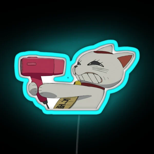 Blowdryer Neko Babaa RGB Neon Sign