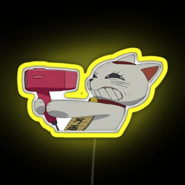 Blowdryer Neko Babaa RGB Neon Sign