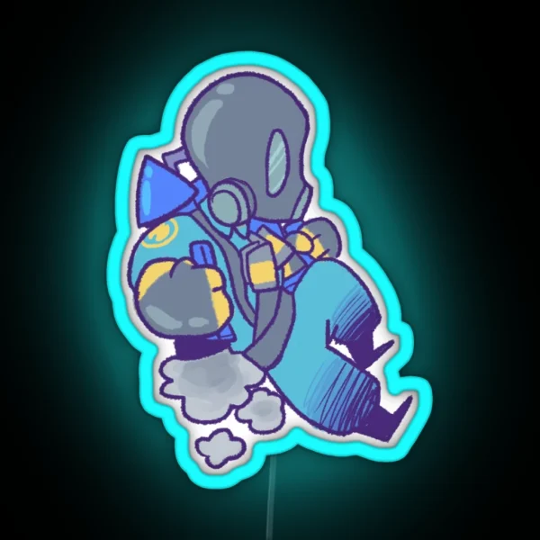 BLU Pyro TF2 RGB Neon Sign