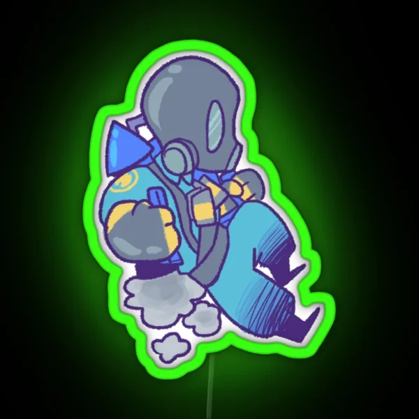 BLU Pyro TF2 RGB Neon Sign