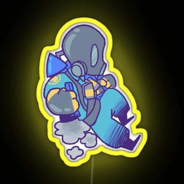 BLU Pyro TF2 RGB Neon Sign