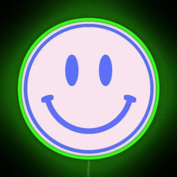 Blue And Pink Smiley Face RGB Neon Sign