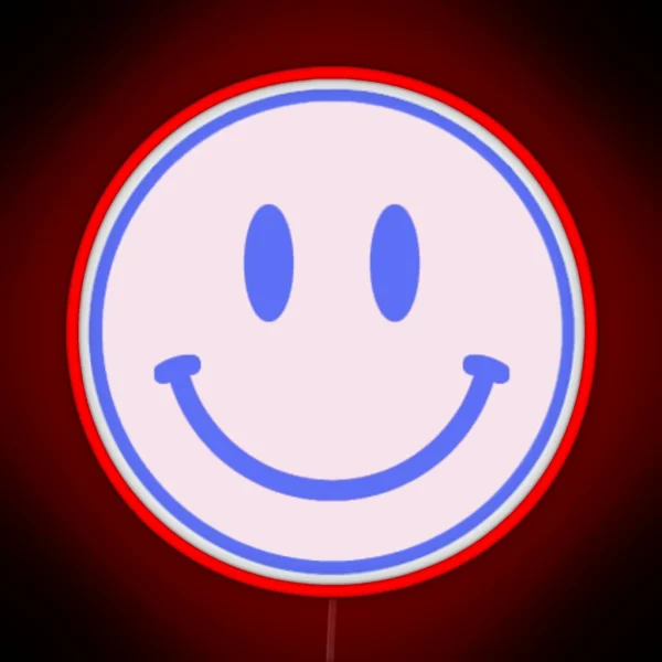 Blue And Pink Smiley Face RGB Neon Sign
