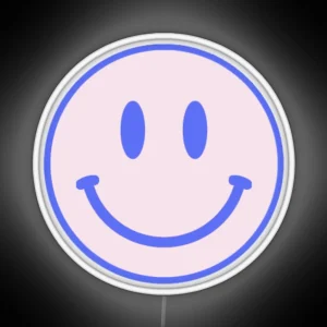 Blue And Pink Smiley Face RGB Neon Sign