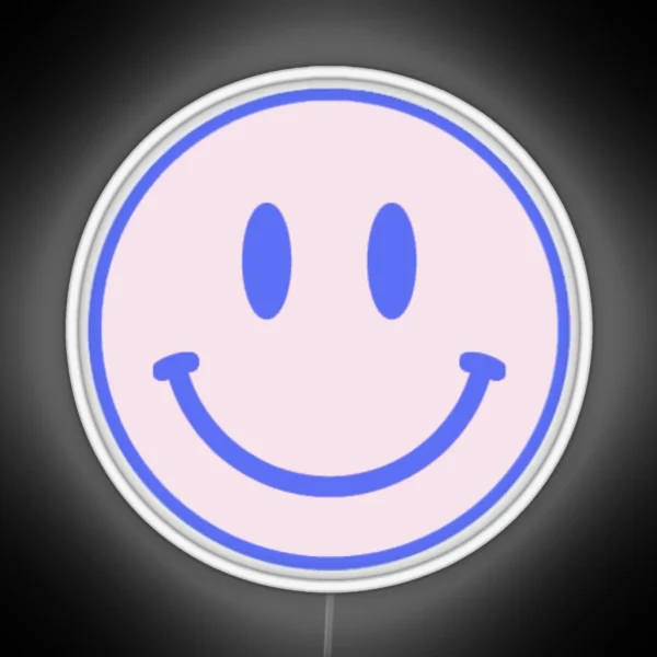 Blue And Pink Smiley Face RGB Neon Sign