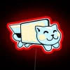 RGB Neon Sign Featuring Blue Space Cat with Pop Tart